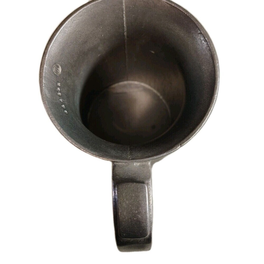 Vintage English Pewter Tankard Mug - Hallmarked G.A. Crown Hammer - 5" Tall - 1 - Picture 6 of 13